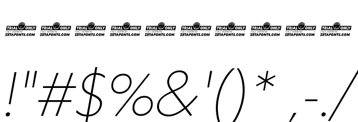 Klein Trial Extralight Italic Font OTHER CHARS