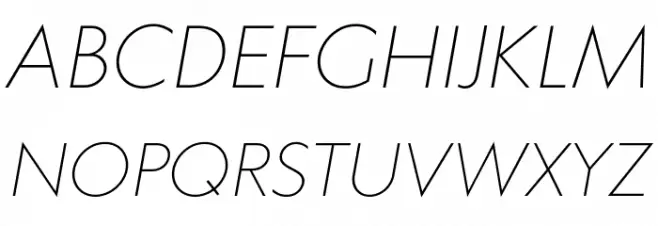Klein Trial Extralight Italic Font UPPERCASE