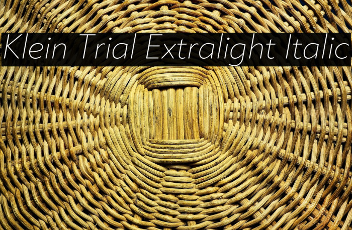 Klein Trial Extralight Italic Example 1