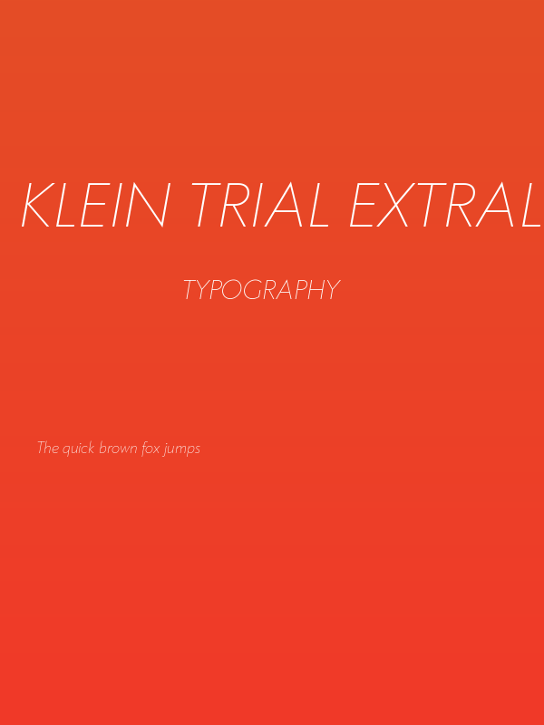 Klein Trial Extralight Italic Poster