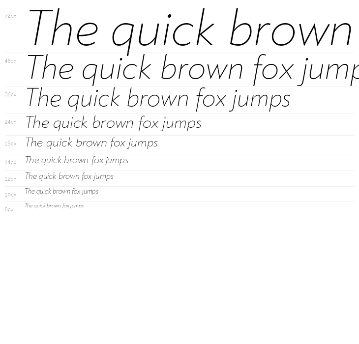 Klein Trial Extralight Italic Waterfall