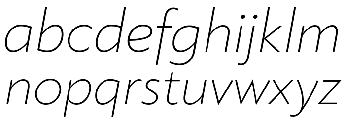 Klein Trial Extralight Italic Font LOWERCASE