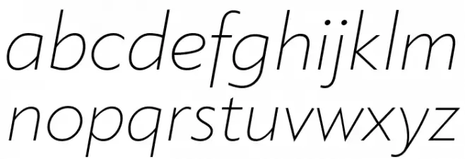 Klein Trial Extralight Italic Fonte MINÚSCULAS
