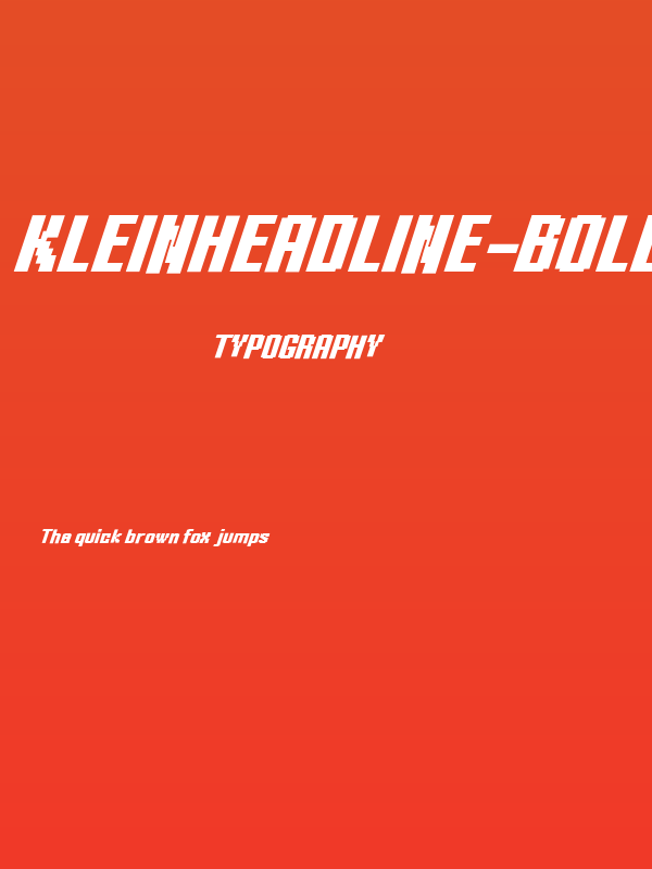 KleinHeadline-BoldOblique Poster