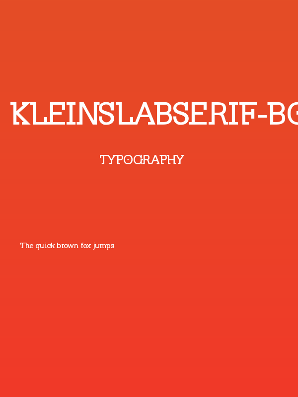 KleinSlabserif-Bold Poster