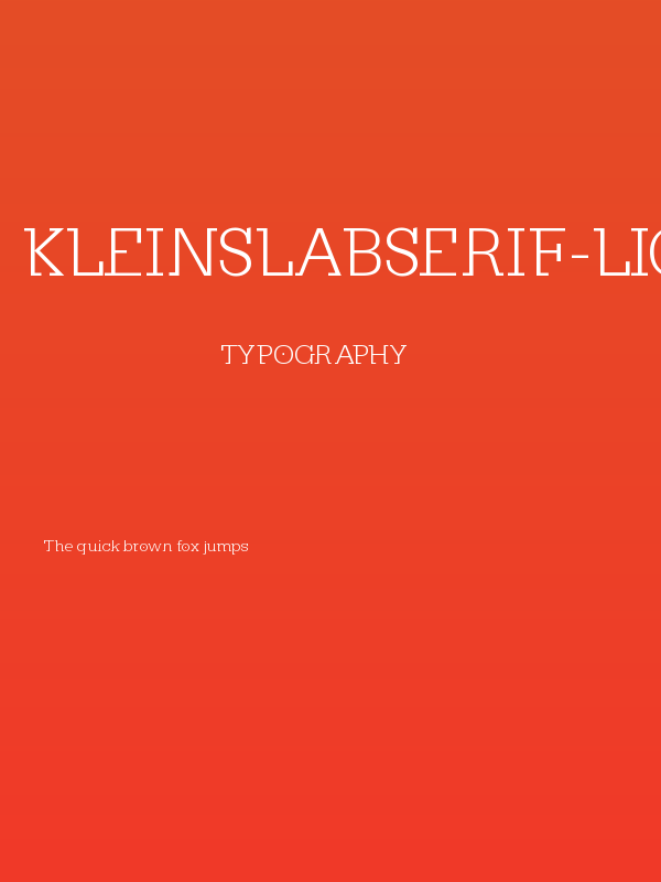 KleinSlabserif-Light Poster