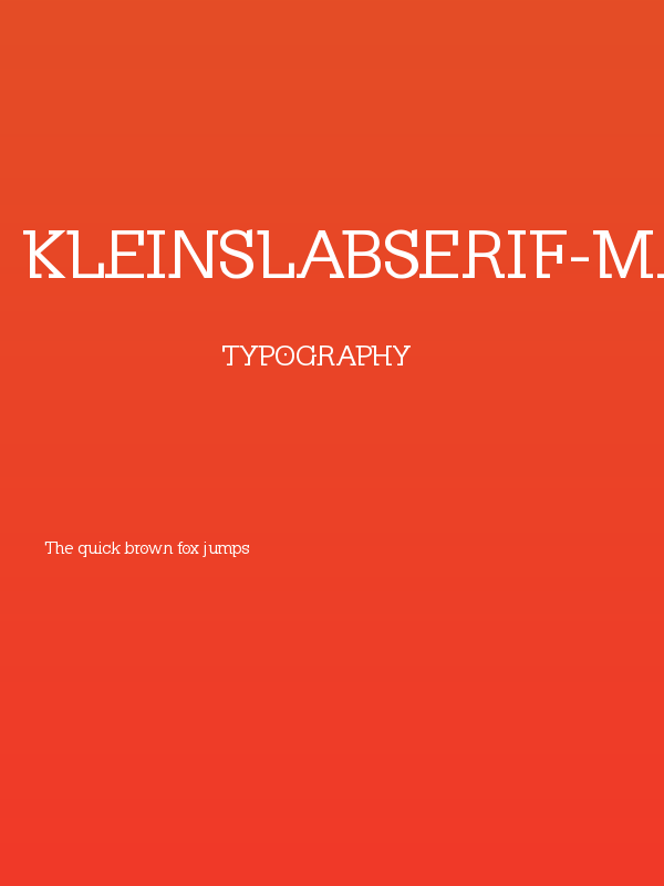 KleinSlabserif-Medium Poster