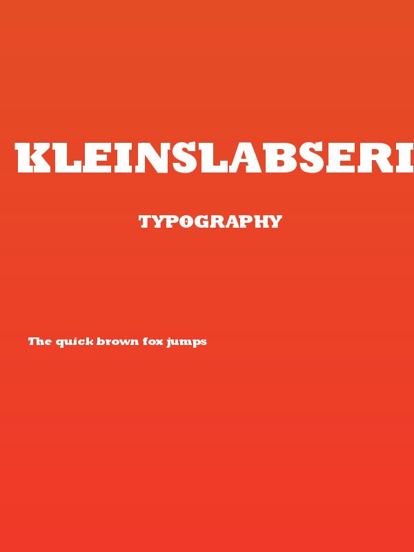 KleinSlabserifBlaxX Poster