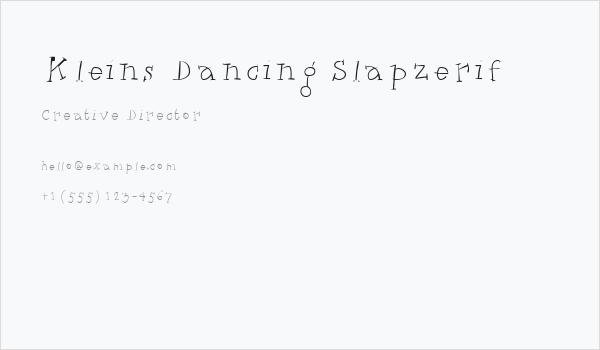 Kleins Dancing Slapzerif Business Card