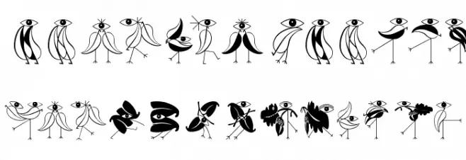 KleinsBirdsNoTen Font Litere mari