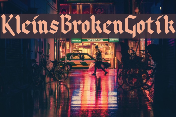 KleinsBrokenGotik Fonte examples