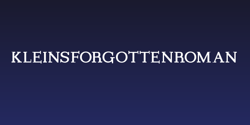 KleinsForgottenRoman Social Header