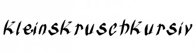 KleinsKruschKursiv  Descarca Fonturi Gratis