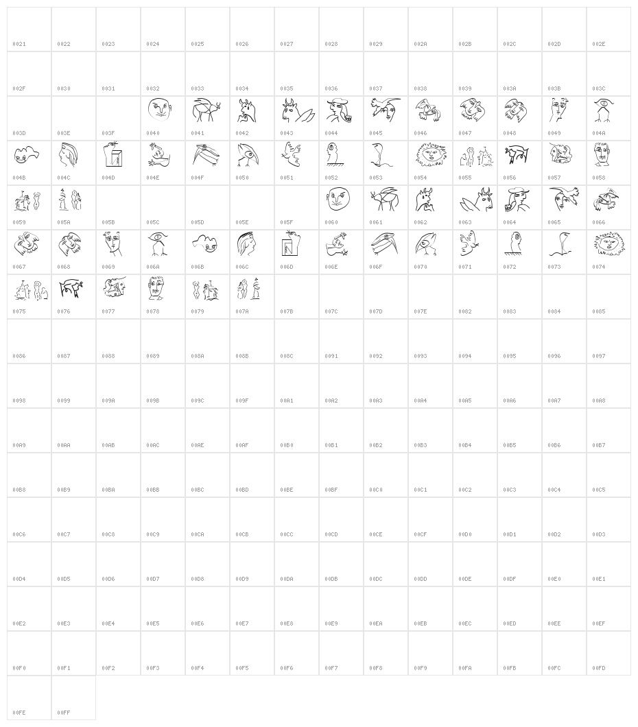 KleinsMouseTraps Character Map