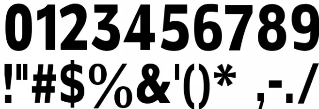 KleinsSansCondBold Font OTHER CHARS