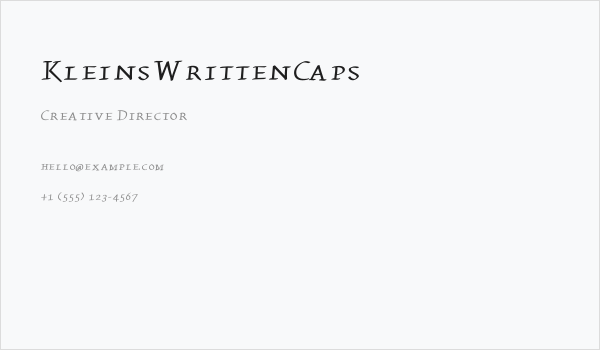 KleinsWrittenCaps Business Card
