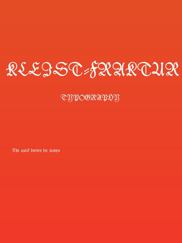 Kleist-Fraktur Zierbuchstaben Poster