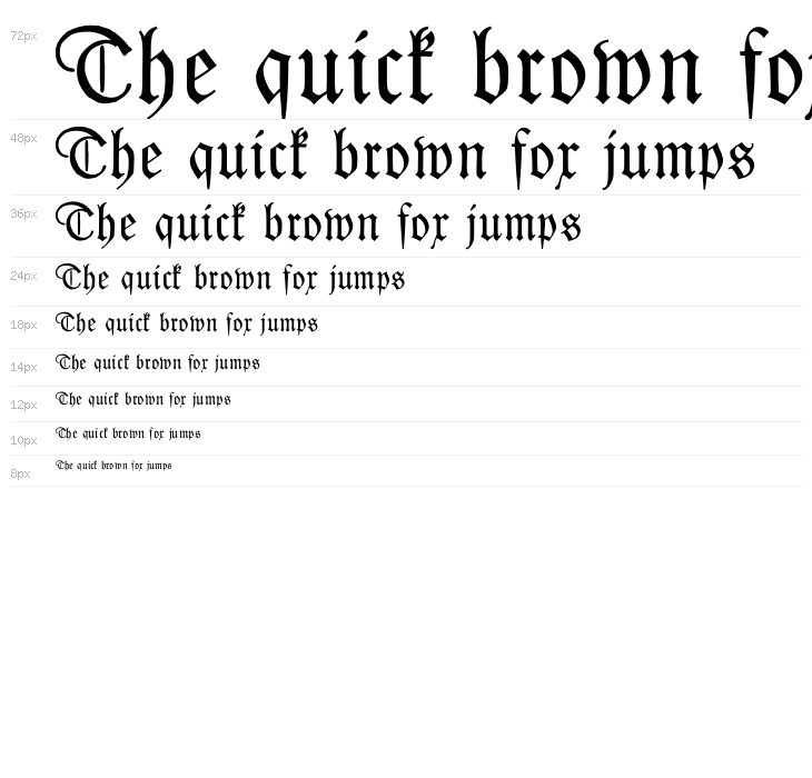 Kleist-Fraktur Zierbuchstaben Waterfall