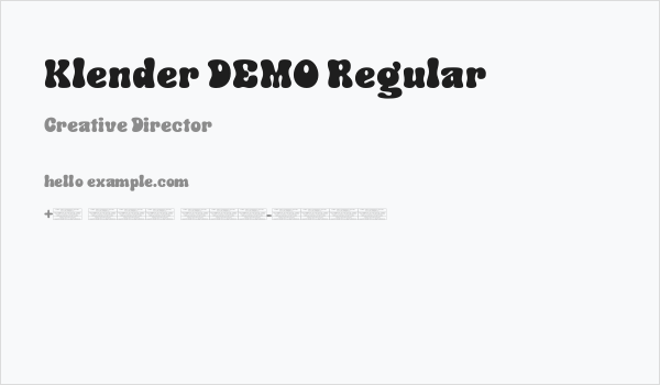 Klender DEMO Regular Business Card