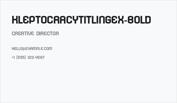 KleptocracyTitlingEx-Bold Business Card