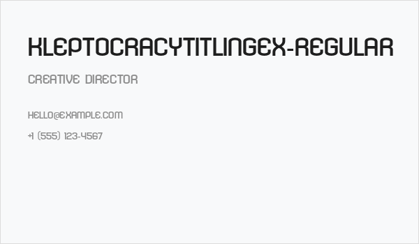 KleptocracyTitlingEx-Regular Business Card