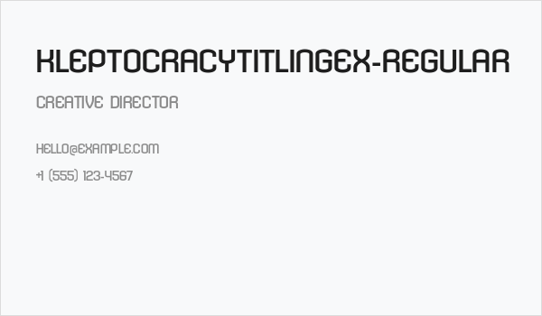 KleptocracyTitlingEx-Regular Business Card