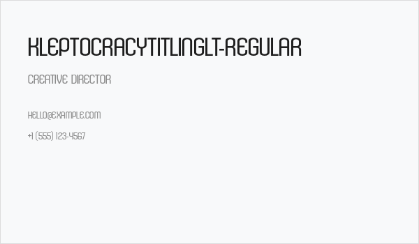KleptocracyTitlingLt-Regular Business Card