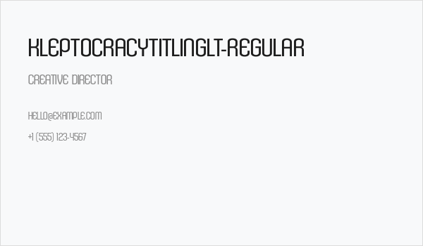 KleptocracyTitlingLt-Regular Business Card