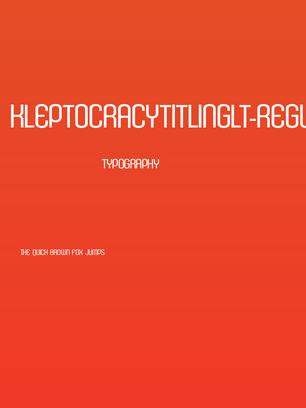 KleptocracyTitlingLt-Regular Poster