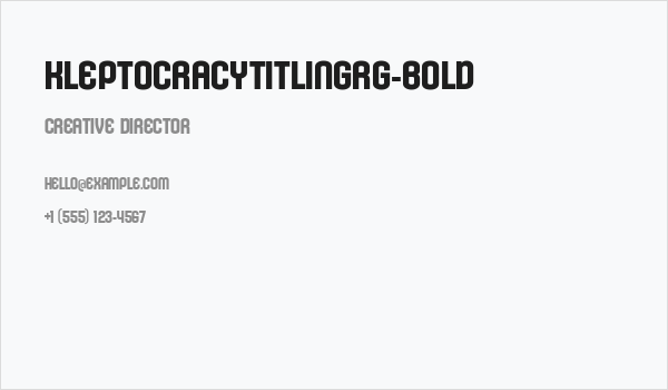KleptocracyTitlingRg-Bold Business Card