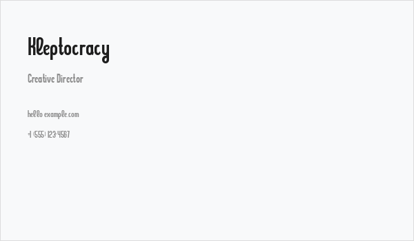 Kleptocracy Business Card
