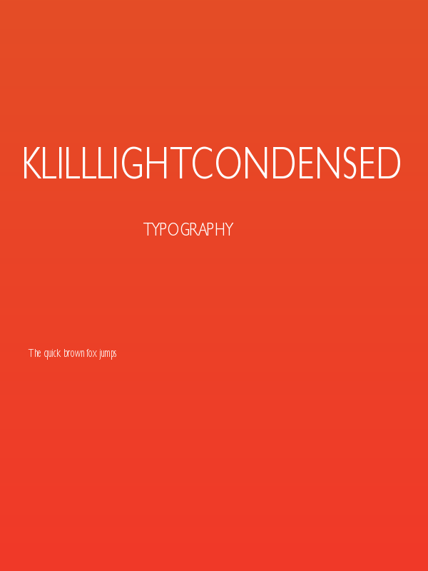 KlillLightCondensed Poster