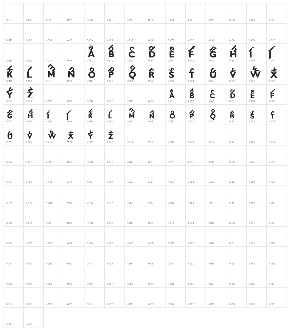 KlillMonograms Character Map