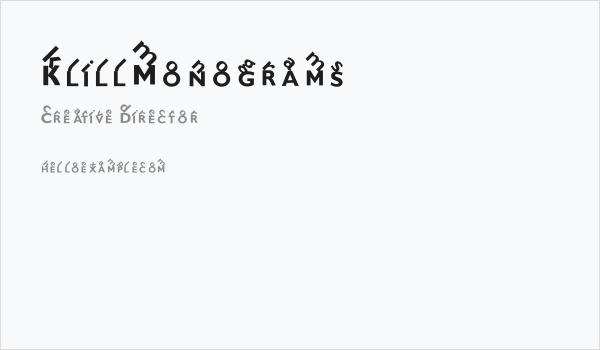 KlillMonograms Business Card