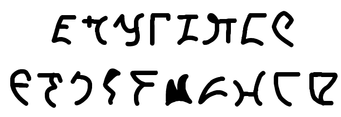 Klingon Hand Regular Font LOWERCASE