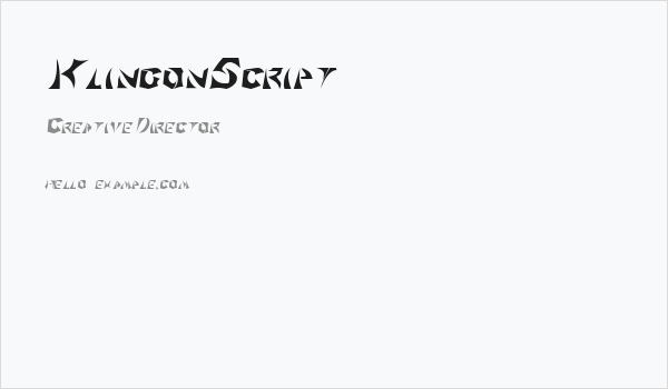 KlingonScript Business Card