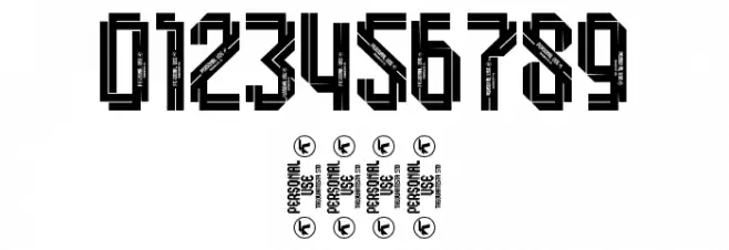 Klops Inline Personal Font Alte caractere