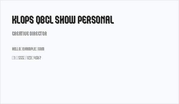 Klops Qbcl Shdw Personal Business Card