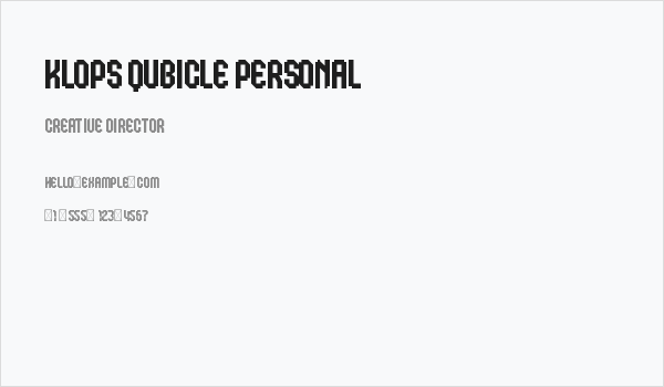 Klops Qubicle Personal Business Card