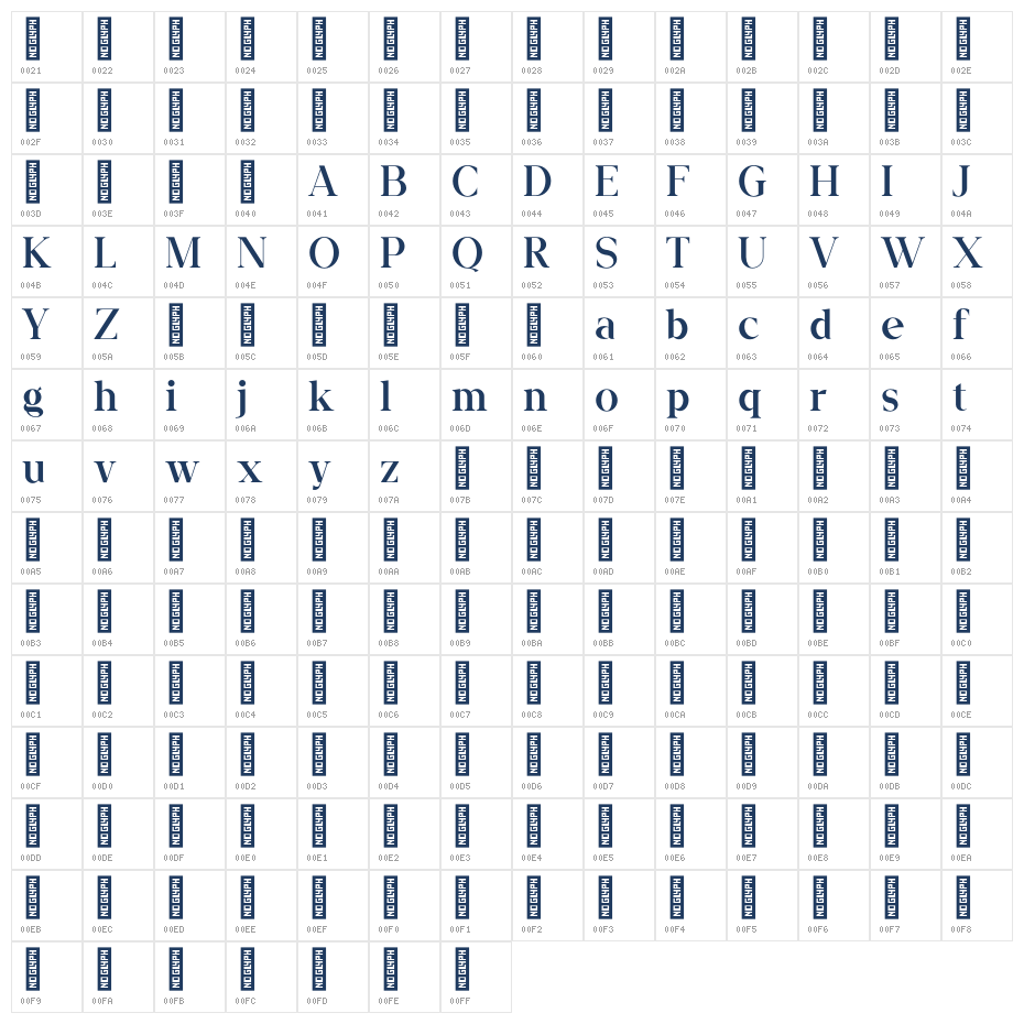 Klyra Demo Regular Character Map