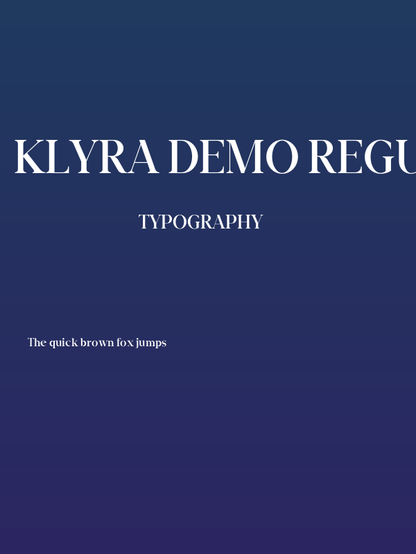 Klyra Demo Regular Poster
