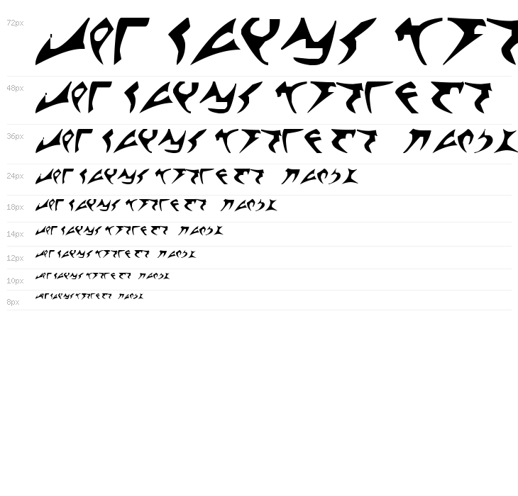 klingon font Waterfall