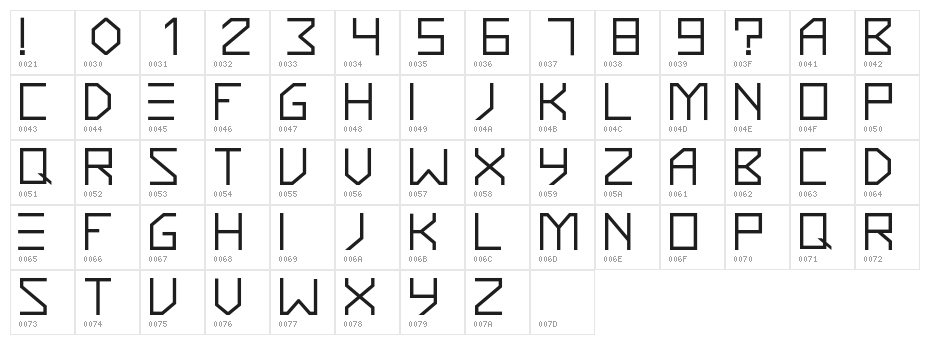 KnarfArtFont-Bold Character Map