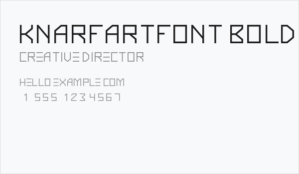 KnarfArtFont-Bold Business Card