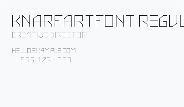 KnarfArtFont-Regular Business Card