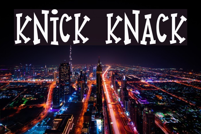 Knick Knack Font examples