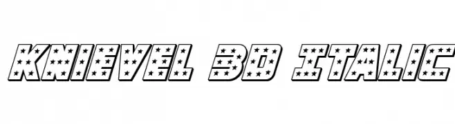 Knievel 3D Italic  नि: शुल्क फ़ॉन्ट्स डाउनलोड