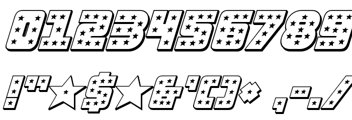 Knievel 3D Italic Font OTHER CHARS