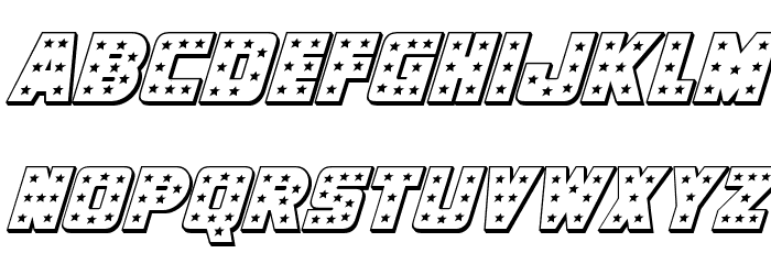 Knievel 3D Italic Font LOWERCASE