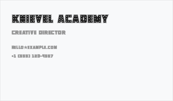 Knievel Academy Business Card